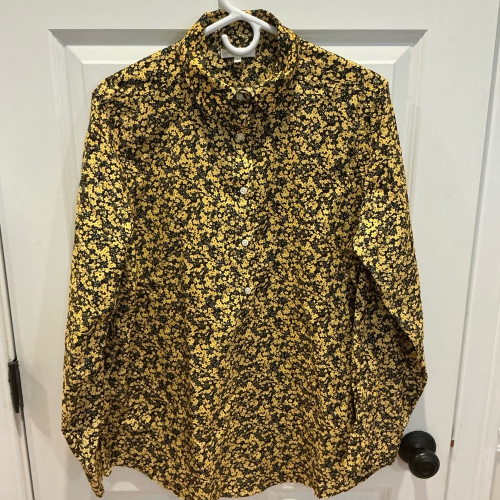 Ann Mashburn Liberty of London corduroy popover top sz XL